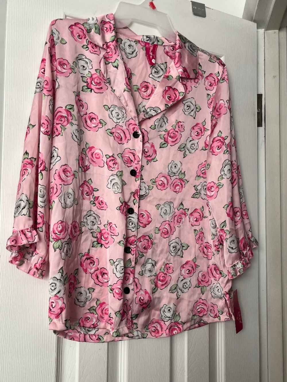 Jenni Silky Rose Print Pajama Set Women’s S / M NWT 2pc Macy’s